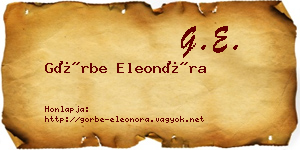 Görbe Eleonóra névjegykártya